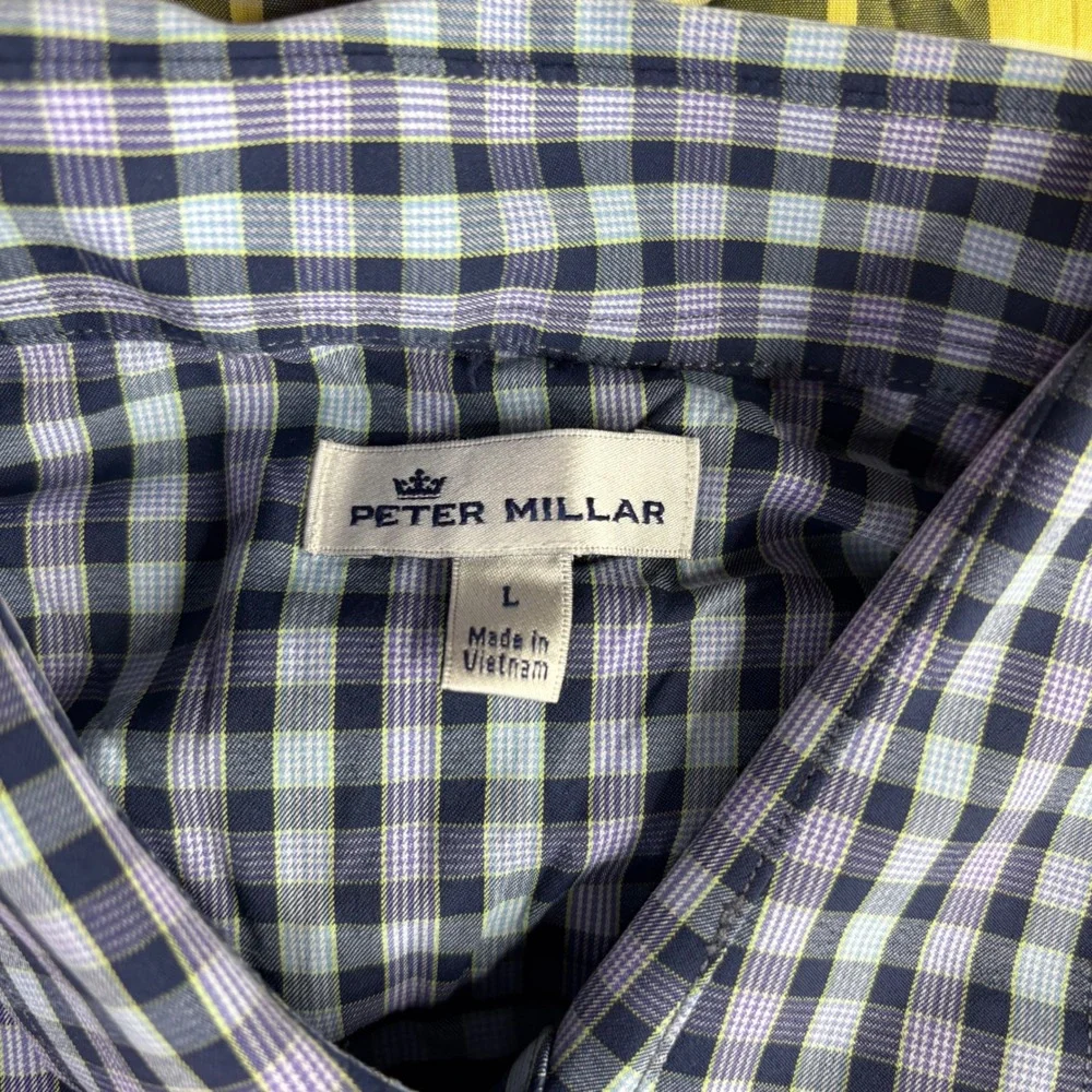 Mens Plaid Shirt lot Bundle Peter Millar North Face LL Bean 5pc button down